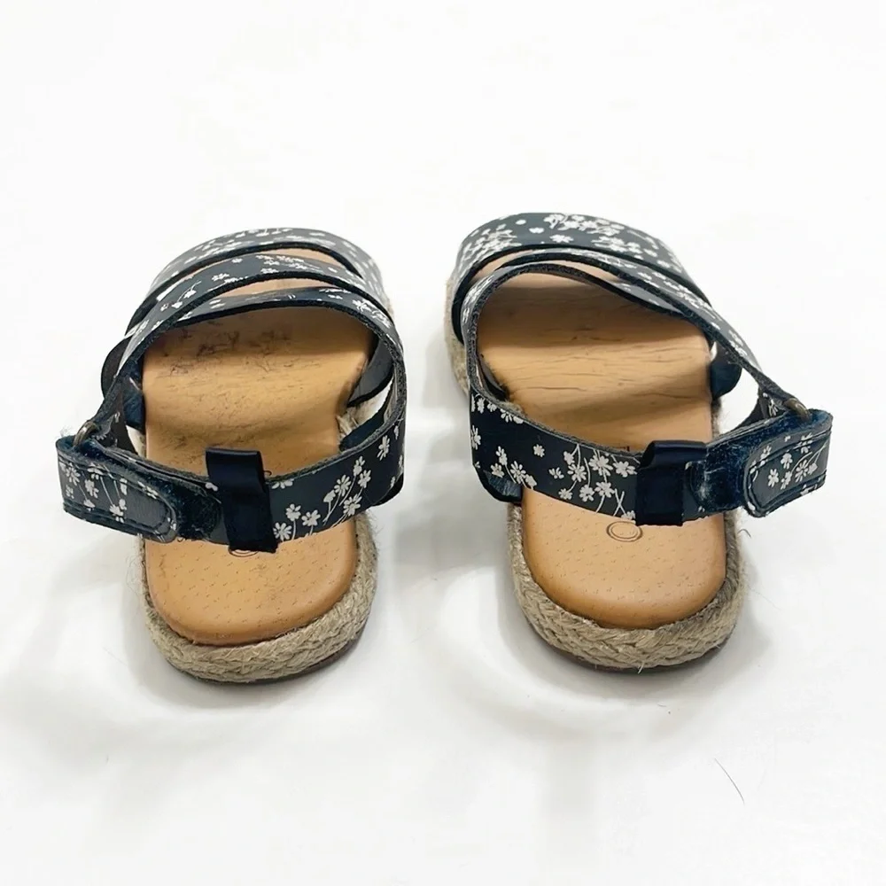 OshKosh B'gosh toddler girls dark blue floral print espadrille sandals